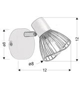 Kinkiet pojedynczy 1X40W E14 czarno-złoty lampa ścienna Fly 91-61874
