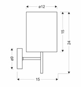 Kinkiet Yan z abażurem tkaninowym srebrny do salonu E14 1x40W