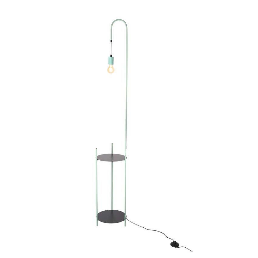 Lampa podłogowa Walk z półką do salonu 1-punktowa metalowa