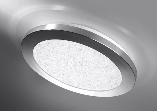 Plafon do łazienki PIXEL  – srebrny 40 cm - okrągły plafon LED z funkcją ściemniania 3000K 24W IP44