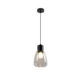 Lampa wisząca Moldo szklana czarna z przezroczystym kloszem do salonu E27 1-płomienna