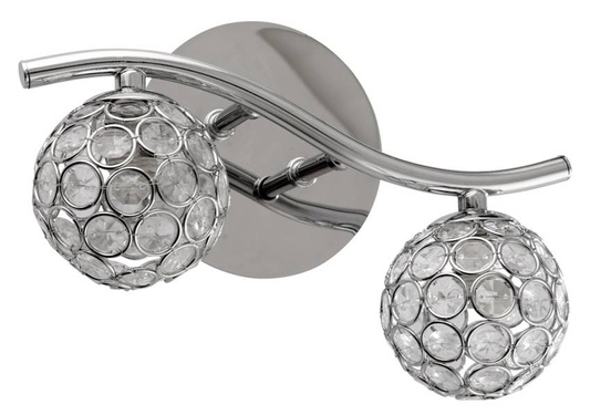 Kinkiet Starlet podwójny kula chrom glamour do salonu 2xG9 metal