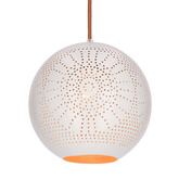 Lampa wisząca Bene kula ażurowa metalowa biała do salonu 1xE27