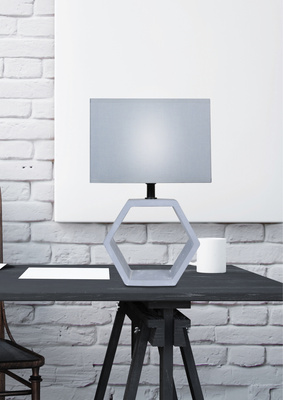 Lampka nocna Vidal nowoczesna szara z abażurem E27 Candellux