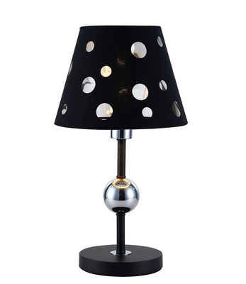 Lampka nocna Batley czarna z abażurem metalowa klasyczna E14