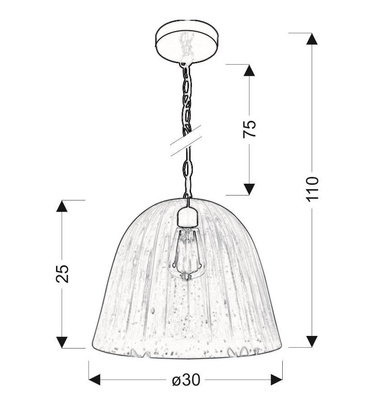 Lampa wisząca Vase szklana niebieska do salonu pojedyncza E27
