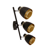 Aleksandria lampa sufitowa listwa 3x40w klosz czarny+złoty
