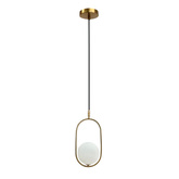 Lampa wisząca Cordel złoty szczotkowany kula pojedyncza do salonu 1xG9