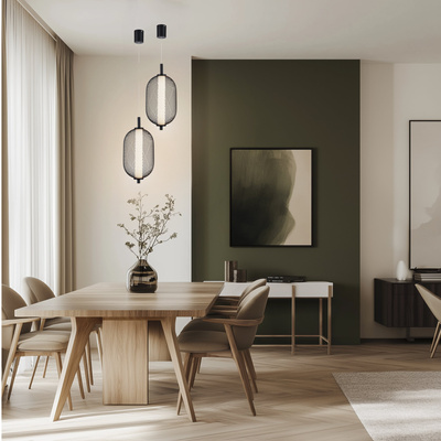 Lampa wisząca druciana PUMA z podłużnym kloszem 15 x 30 cm – designerska lampa nad stół LED 3000K