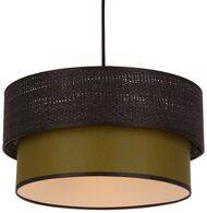 Lampa wisząca z abażurem Arezzo czarna z oliwkowym do salonu