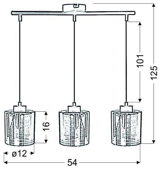 Lampa wisząca Cox potrójna szklane klosze chromowe do jadalni E27