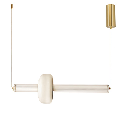 Lampa wisząca Puras ze szklaną ozdobą pozioma pojedyncza LED 15W 3000K do jadalni