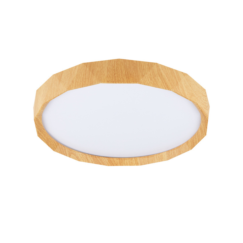 Plafon LED Cadix okrągły 38,5 cm 4000K biały drewniany IP20