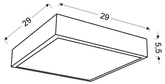 Plafon LED Lux kwadratowy biały 29 cm 16W 6500K do łazienki