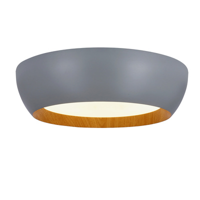 Plafon LED ABRUZZO okrągły 40 cm 4000K szaro-drewniany do kuchni i łazienki