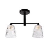 Lampa wisząca Kair podwójna z kloszem do salonu metalowa czarna