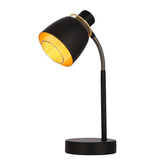 Lampka nocna Aleksandria metalowa czarna z regulowanym kloszem do czytania