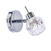 Kinkiet Bombola szklany kryształowy regulowany chrom do salonu G9