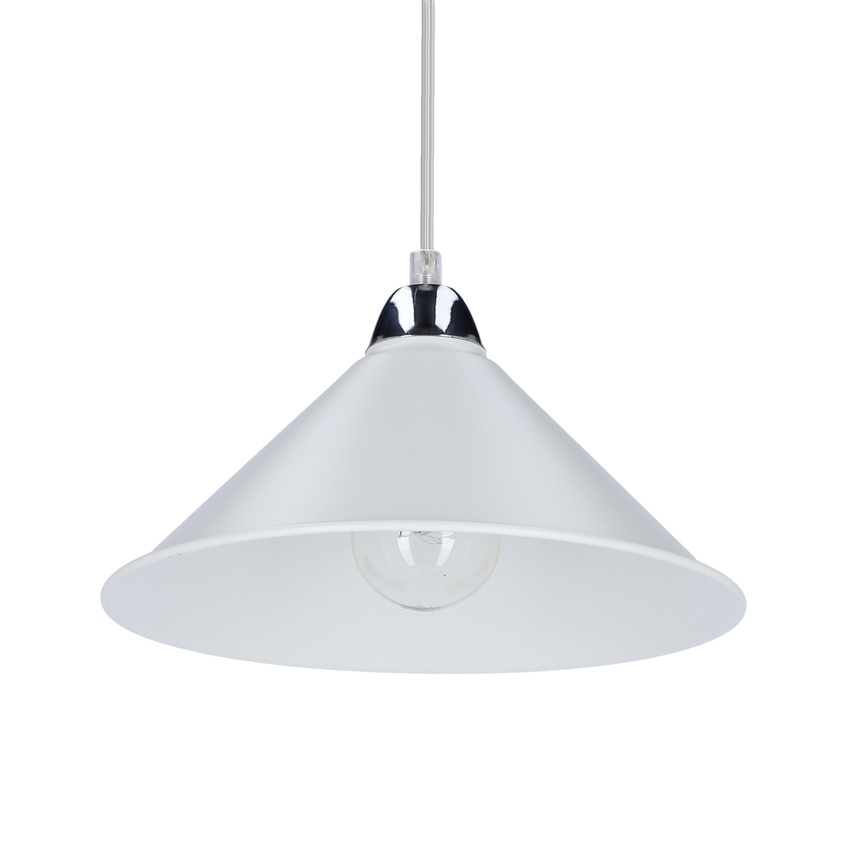 Lampa wisząca Avola metalowa do jadalni biały klosz pojedyncza E27