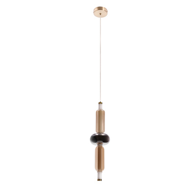 Lampa wisząca Kelly szklana złota pojedyncza do salonu LED 8W 2700K