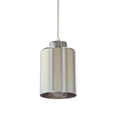 Lampa wisząca Nocturno szklany klosz 3D srebrna do salonu regulowana E27