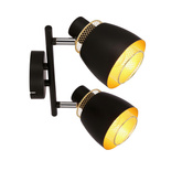 Aleksandria lampa sufitowa listwa 2x40w klosz czarny+złoty