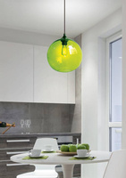 Lampa wisząca Edison szklana kula zielona do salonu nad stół E27 Candellux