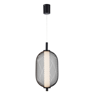 Lampa wisząca druciana PUMA z podłużnym kloszem 15 x 30 cm – designerska lampa nad stół LED 3000K