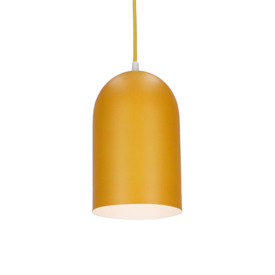 Lampa wisząca Oss Ledea żółta metalowa owalna do jadalni nad stół E27 1 płomienna