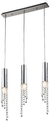 Lampa wisząca 3xGU10 + LED 3x3W chromowa ciepły Duero 33-25272-Z
