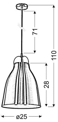 Lampa wisząca Pensilvania metalowa miedziana do kuchni pojedyncza E27