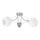 Lampa wisząca Tartine metalowo-szklana podwójna z białym kloszem do salonu