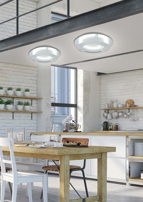 Plafon LED Merle okrągły 50 cm srebrny 3000K do salonu kuchni łazienki