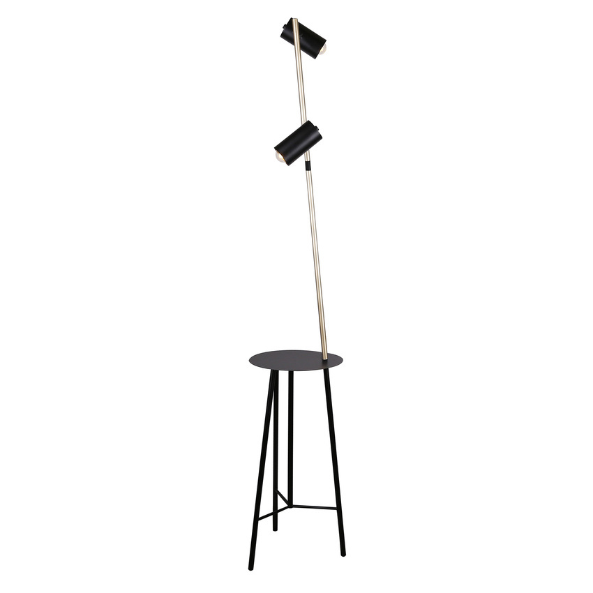 Lampa podłogowa Perret z półką do salonu 1-punktowa metalowa