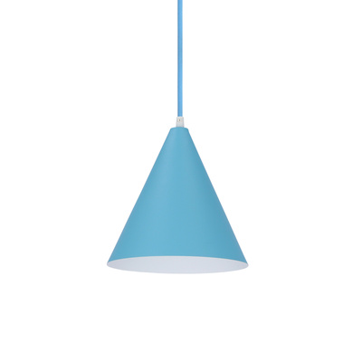 Lampa wisząca Voss niebieska stożek do kuchni nad stół metalowa 1 punkt E27