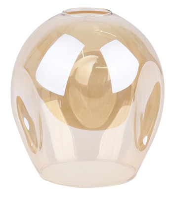 Lampa wisząca Aspa potrójna szklane klosze kula czarno brązowa do jadalni E27