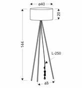 Lampa podłogowa SHANTI trójnóg z abażurem do salonu 1-punktowa