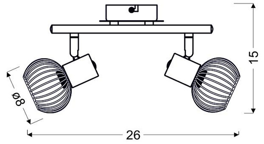 Lampa sufitowa Oslo listwa regulowana 2-punktowa do salonu