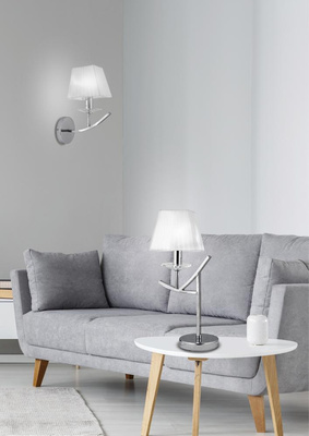 Lampka nocna Valencia biała z abażurem metalowa E14 Candellux