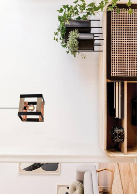 Lampa wisząca Varna czarna drewniana loft do salonu 1xE27 regulowana
