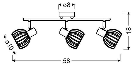 Lampa sufitowa ATARRI listwa regulowana 3-punktowa do korytarza