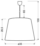 Lampa wisząca z abażurem Platino miedziana nowoczesna pojedyncza E27
