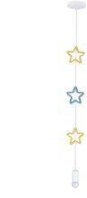 Lampa wisząca dziecięca Stars gwiazdki metalowa złota z niebieskim E27 do pokoju dziecka