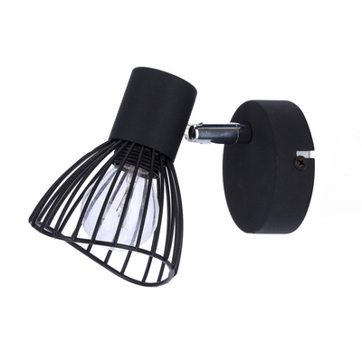 Kinkiet Fly czarny metalowy regulowany loftowy do salonu E14