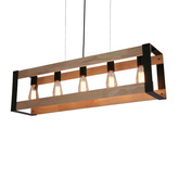 Lampa wisząca Varna nad stół czarna drewniana 5-punktowa loft E27