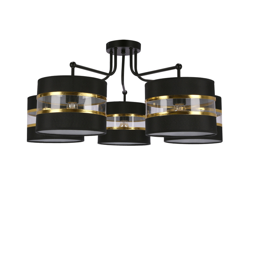 Lampa sufitowa Andy z abażurami 5-punktowa do salonu