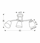 Lampa sufitowa Greco ze szklanymi kloszami 3-punktowa do salonu