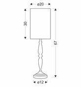 Lampka nocna Cardinale szara z lnianym abażurem do sypialni E27 67 cm