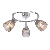 Lampa sufitowa Jeffrey okrągła ze szklanymi kloszami 3-punktowa metalowa
