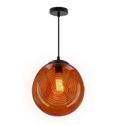 Lampa wisząca Club szklana kula pomarańczowa 1-płomienna do jadalni E27